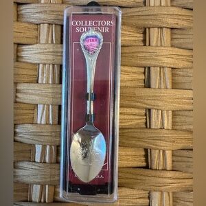 Utah Souvenir Spoon - Silver and Pink